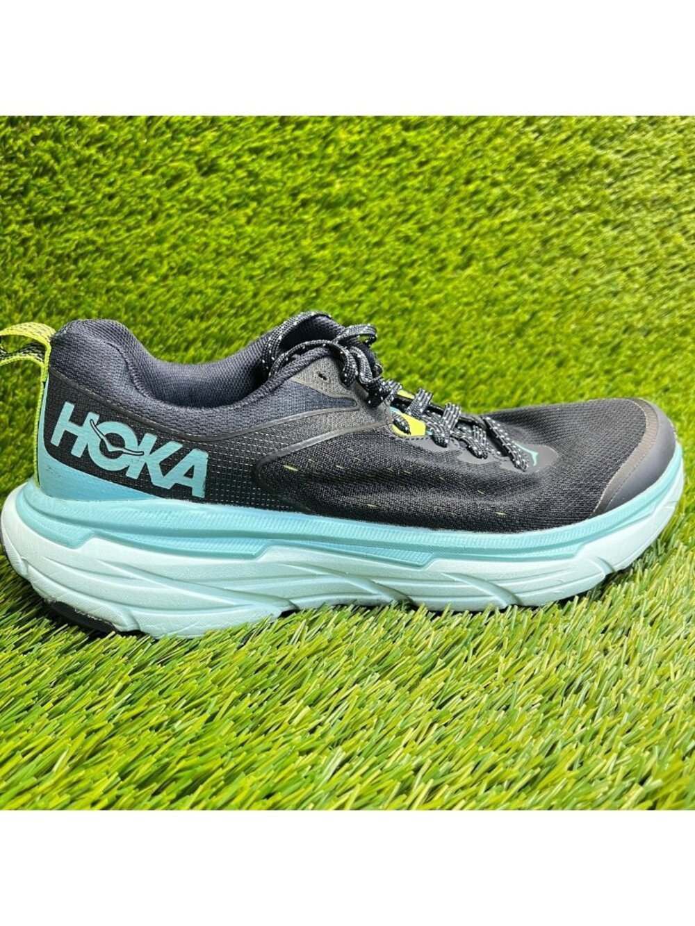 Hoka One One Challenger ATR 6 Womens Size 7.5 Black Blue Running Shoes Sneakers